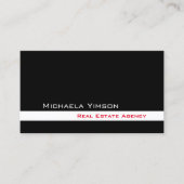 Carte De Visite Noir et blanc classique avec professionnel photo (Devant)