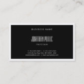 Carte De Visite Noir et Blanc Créatif Moderne Plat Professionnel (Dos)