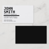 Carte de visite noir et blanc d'assistant de (Devant / Derrière)