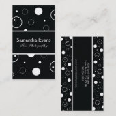 Carte de visite noir et blanc de bulles (Devant / Derrière)