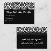 Carte de visite NOIR et BLANC de conception de (Devant / Derrière)