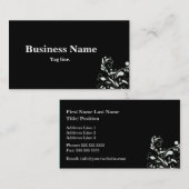 Carte de visite noir et blanc de damassé (Devant / Derrière)