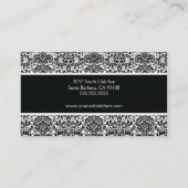 Carte de visite noir et blanc de damassé (Dos)