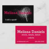 Carte de visite noir et blanc de feux d'artifice (Devant / Derrière)