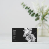 Carte de visite noir et blanc de lis (Debout devant)