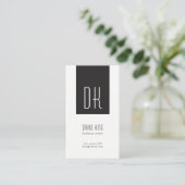 Carte de visite noir et blanc de monogramme (Debout devant)