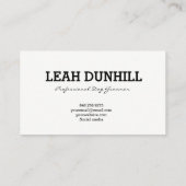 Carte de visite noir et blanc de motif de chien (Dos)