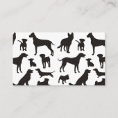 Carte de visite noir et blanc de motif de chien (Devant)