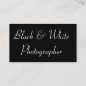 Carte de visite noir et blanc de photographe (Dos)