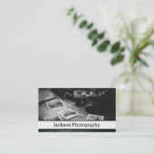 Carte de visite noir et blanc de photographie (Debout devant)