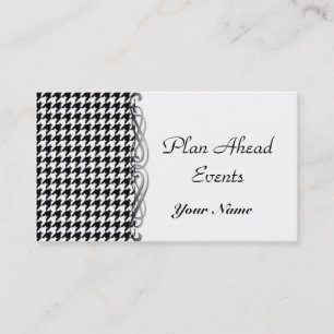 Carte de visite noir et blanc de pied-de-poule