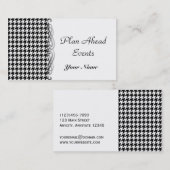 Carte de visite noir et blanc de pied-de-poule (Devant / Derrière)