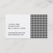 Carte de visite noir et blanc de pied-de-poule (Dos)