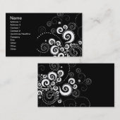 Carte de visite noir et blanc de pois (Devant / Derrière)