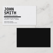 Carte de visite noir et blanc de preneur ferme (Devant / Derrière)