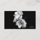 Carte de visite noir et blanc de profil de lis (Dos)