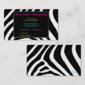 Carte de visite noir et blanc de profil de zèbre (Devant / Derrière)