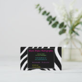 Carte de visite noir et blanc de profil de zèbre (Debout devant)