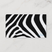 Carte de visite noir et blanc de profil de zèbre (Dos)