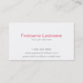 Carte de visite noir et blanc de rayure (Dos)