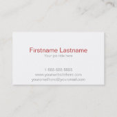 Carte de visite noir et blanc de rayure (Dos)