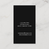 Carte de visite noir et blanc de rayure d'art déco (Dos)