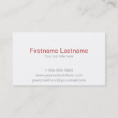 Carte de visite noir et blanc de rayures de (Dos)