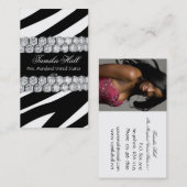 Carte de visite noir et blanc de reconstitution (Devant / Derrière)