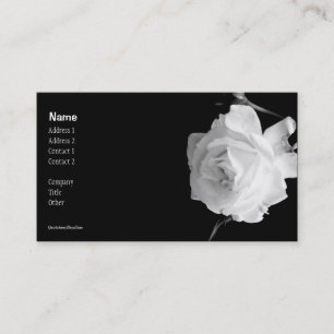 Carte de visite noir et blanc de rose