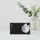 Carte de visite noir et blanc de rose (Debout devant)
