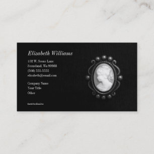 Carte de visite noir et blanc de silhouette de