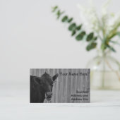 Carte de visite noir et blanc de vache (Debout devant)