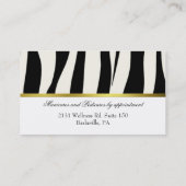 Carte de visite noir et blanc d'impression de (Dos)