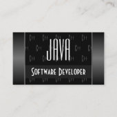 Carte De Visite Noir et blanc élégant avec lettres à motifs (Devant)