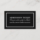 Carte De Visite Noir et blanc élégant, billet d'entrée (Devant)