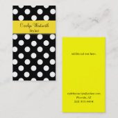 Carte de visite noir et blanc élégant de point de (Devant / Derrière)