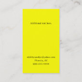 Carte de visite noir et blanc élégant de point de (Dos)