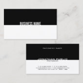 Carte De Visite Noir Et Blanc Élégant Design Simple Cool moderne (Devant / Derrière)