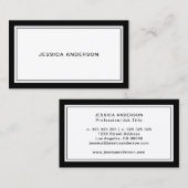 Carte De Visite Noir Et Blanc Élégant Moderne (Devant / Derrière)