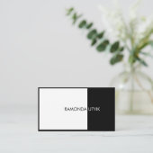 Carte De Visite Noir et blanc Élégant moderne (Debout devant)