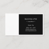 Carte De Visite Noir et blanc Élégant moderne (Dos)