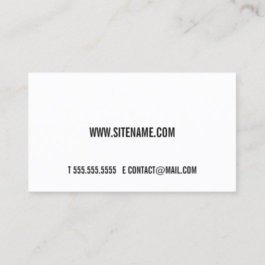 Carte De Visite Noir et blanc en gras (Dos)