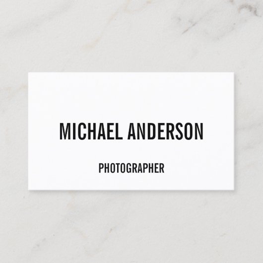 Carte De Visite Noir et blanc en gras (Devant)