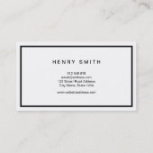 Carte De Visite Noir et blanc Entreprise moderne Professionnel (Dos)