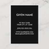 Carte De Visite Noir et blanc Garder le calme et continuer (Dos)