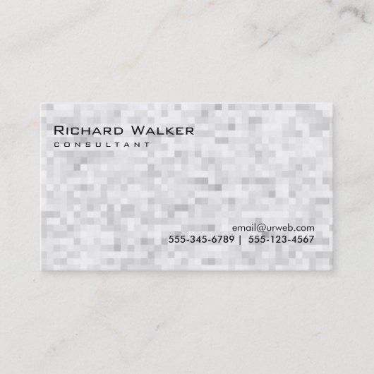 Carte De Visite Noir et blanc Gris professionnel Cool simple (Devant)