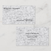 Carte De Visite Noir et blanc Gris professionnel Cool simple (Devant / Derrière)