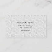 Carte De Visite Noir et blanc Gris professionnel Cool simple (Dos)