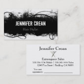 Carte de visite noir et blanc grunge (Devant / Derrière)