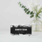 Carte de visite noir et blanc grunge (Debout devant)